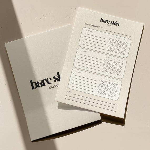 Skincare Routine Card Template | Editable Esthetician Client Aftercare Form | Med Spa Facial Aftercare Canva Template