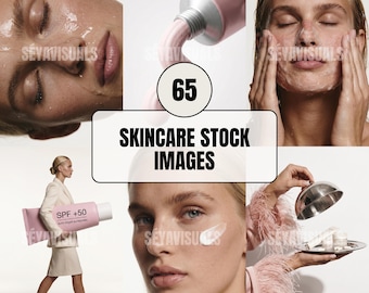 Fotos de stock de esteticistas / Paquete de 65 imágenes de cuidado de la piel / Marketing para spas médicos / Plantillas de Instagram de belleza estética / Bienestar con tratamientos faciales