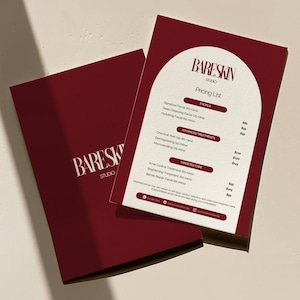 Price List Template | Esthetician Price List Canva Editable | Printable Beauty Salon & Med Spa Service Menu | Spa and Facial Treatment Menu