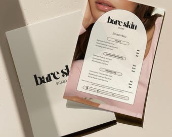 Price List Template | Esthetician Price List Canva Editable | Printable Beauty Salon & Med Spa Service Menu | Spa and Facial Treatment Menu