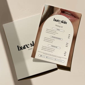 Price List Template | Esthetician Price List Canva Editable | Printable Beauty Salon & Med Spa Service Menu | Spa and Facial Treatment Menu
