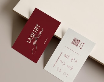 Tarjetas de cuidado posterior para lifting de pestañas / Tarjeta de presentación para técnicos de pestañas / Tarjeta de cuidado de pestañas editable en Canva / Plantilla imprimible para salón / Tarjeta de extensión de pestañas