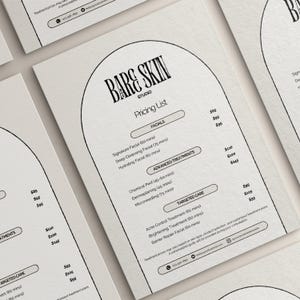 Price List Template | Esthetician Price List Canva Editable | Printable Beauty Salon & Med Spa Service Menu | Spa and Facial Treatment Menu