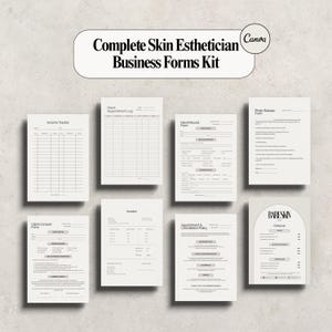 Paquete de formularios de admisión y consentimiento para esteticistas / Plantillas editables de Canva para salones de belleza / Kit imprimible para negocios de spa médico / Descarga digital