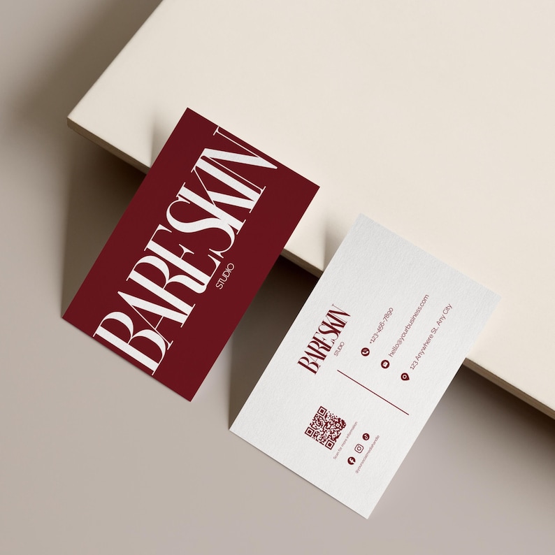 Esthetician Med Spa Beauty Salon Business Card Template | Skincare Branding | Modern Editable on Canva Double Sided Customizable Card image 4