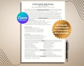 ATS Friendly CV Resume Template | Cover Letter & Reference Page | Professional Design | Editable Canva Resume
