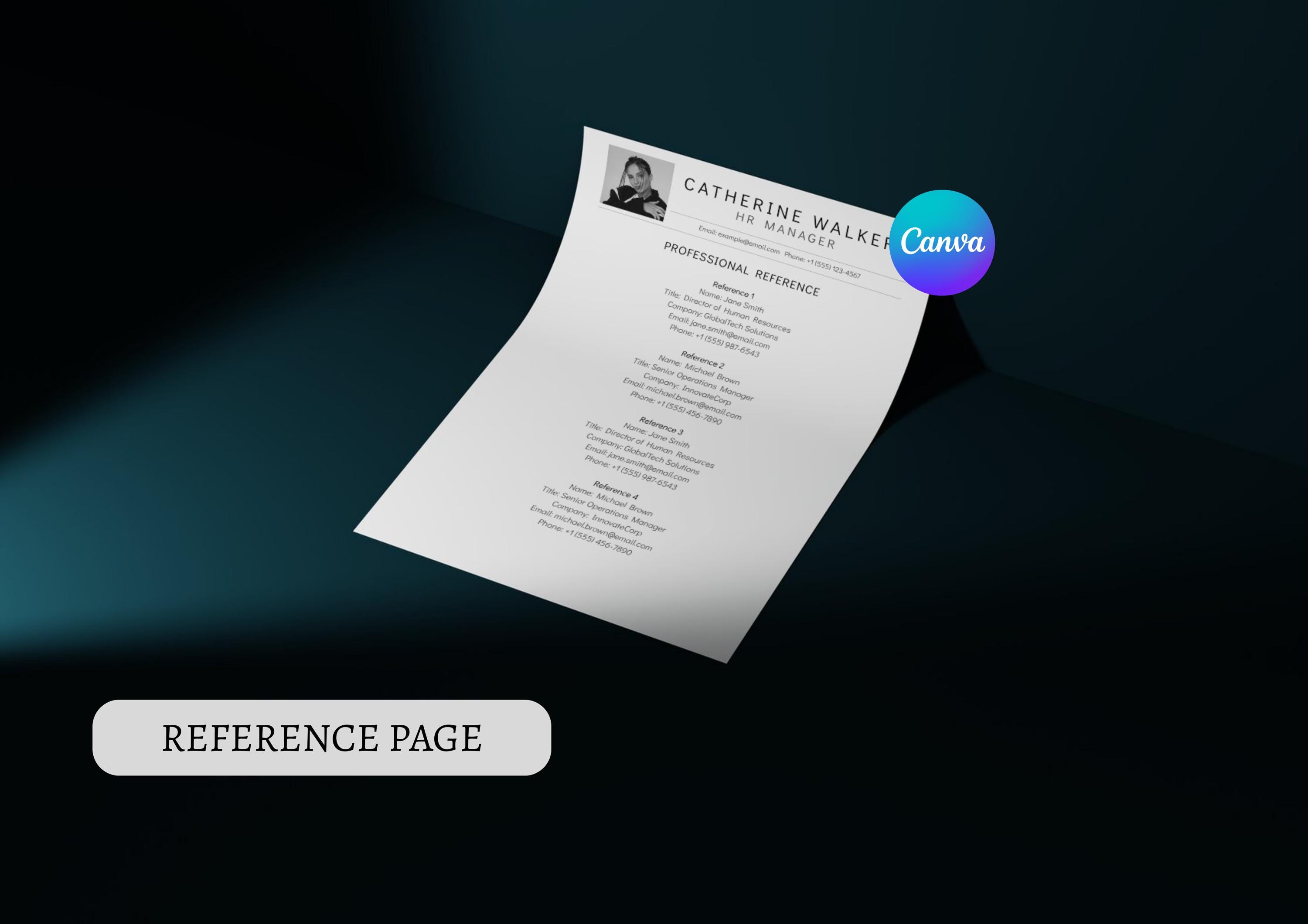 ATS Friendly Resume Template With Photo | Canva Editable CV + Cover ...