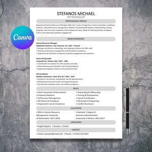 ATS Resume Templates Bundle | 5 Professional CV Designs (canva Editable ...