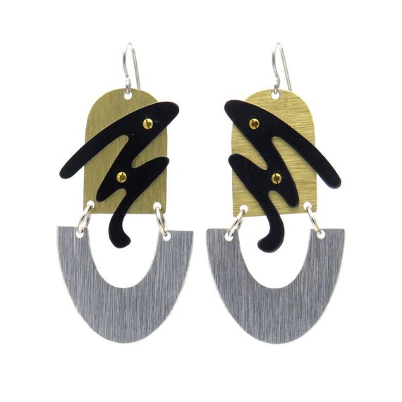 80s Post-Modern Geometric Statement Earrings