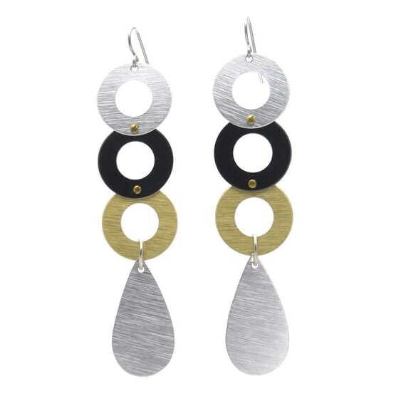 80s Post-Modern Long Geometric Statement Earrings