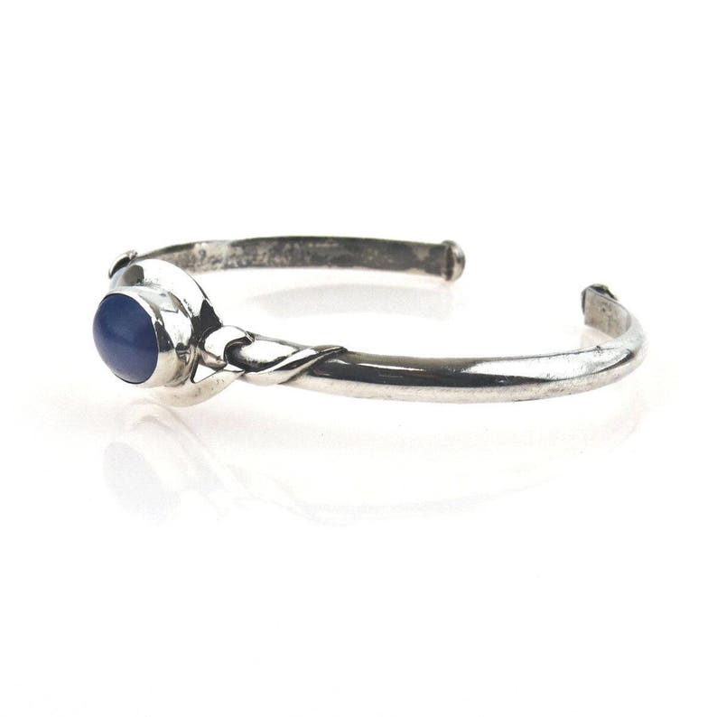 Adjustable Sterling Silver Lapis Lazuli Studio Made Cuff Bracelet 7.5
