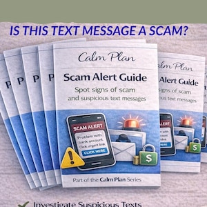 Text Message Scam Protection | Senior Tech Help | Smishing Safety Caregiver Printable Guide