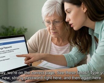Password Help Bundle | Senior Tech Help | Account Recovery Caregiver Printable Guides