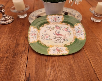 Antique Minton Cockatrice Green Dinnerware Set, 47 Pieces, English Porcelain, Globe Backstamp, early 20th Century