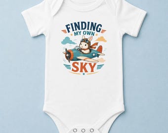 Aviator Bunny Baby Bodysuit, Finding My Own Sky Infant One Piece