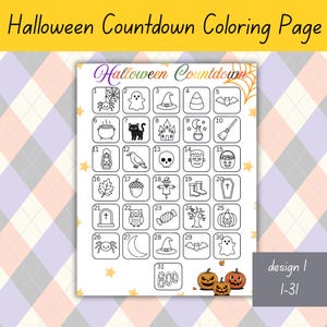 Halloween Countdown Printable Calendar | Kids Activity, Fall Decor (Instant Download PDF)