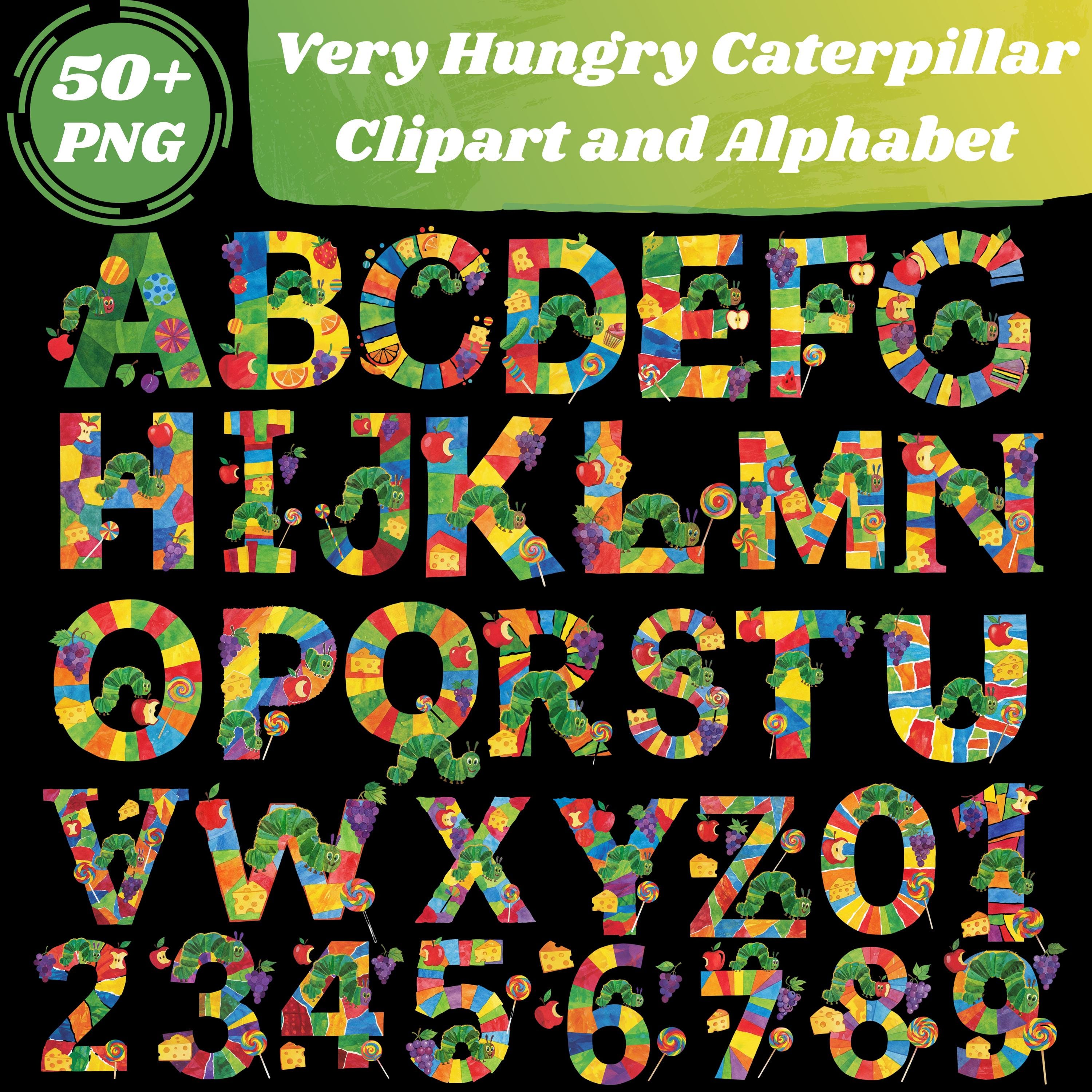 Hungry Letters Very Hungry Caterpillar 50+ Clipart Alphabet PNG | Cute Alphabet ...
