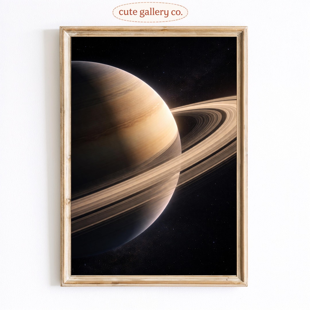 Saturn Planet Poster, Minimalist Space Wall Art, Astronomy Decor Print ...