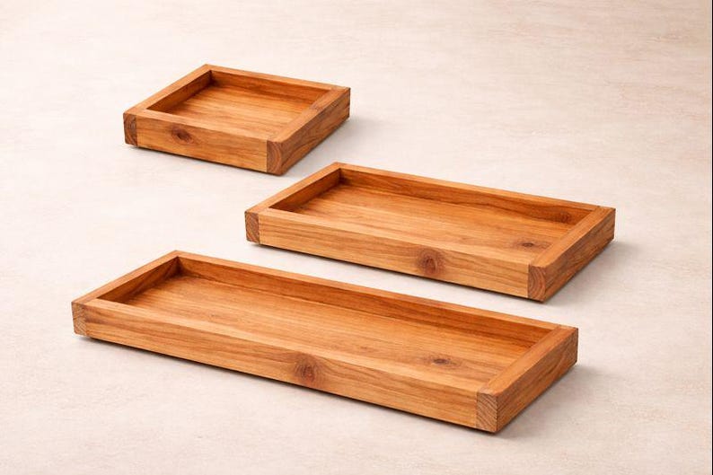 Service Tray Riser Cedar Wood Serving Tray – Luxury Display Riser for Bathroom, Kitchen ...