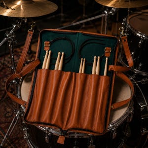 Personalized Leather Drumstick Bag | Handmade Drum Stick Holder | Custom Drumstick Case | Musician Gift | Gift for Drummer