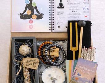 Set de ritual espiritual con diapasón, vela, cristales e incienso