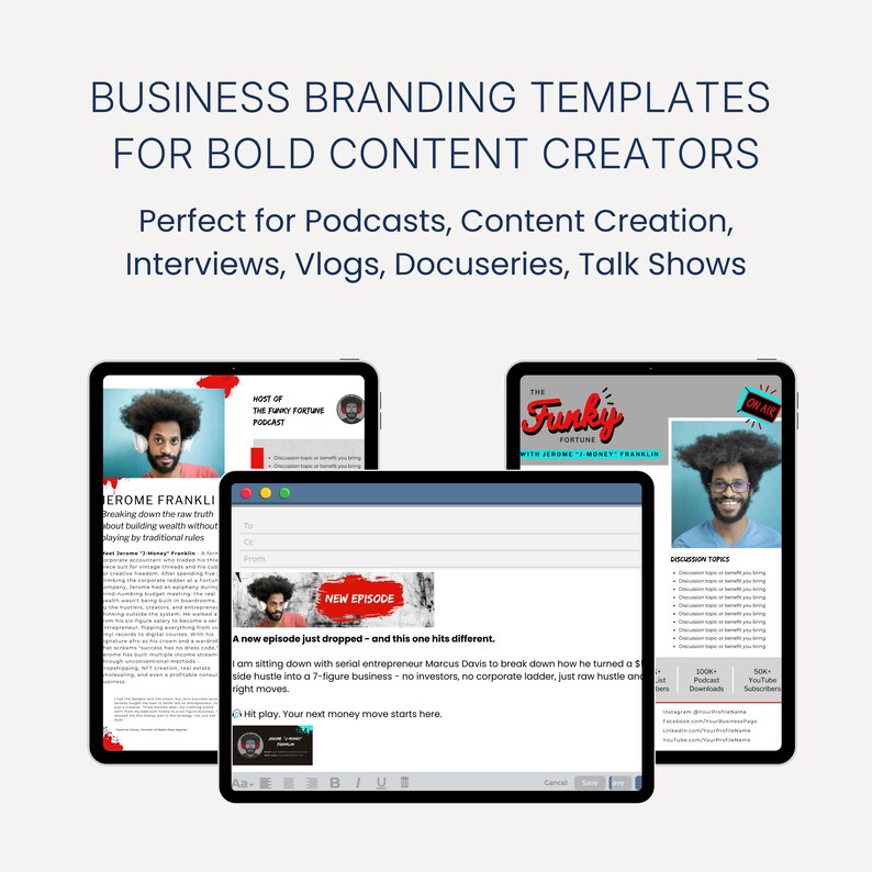 Edgy Grunge Business Branding Kit Canva – Media Press Kit, One Sheets, Email Signatures image 7