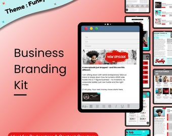 Edgy Grunge Business Branding Kit Canva – Media Press Kit, One Sheets, Email Signatures