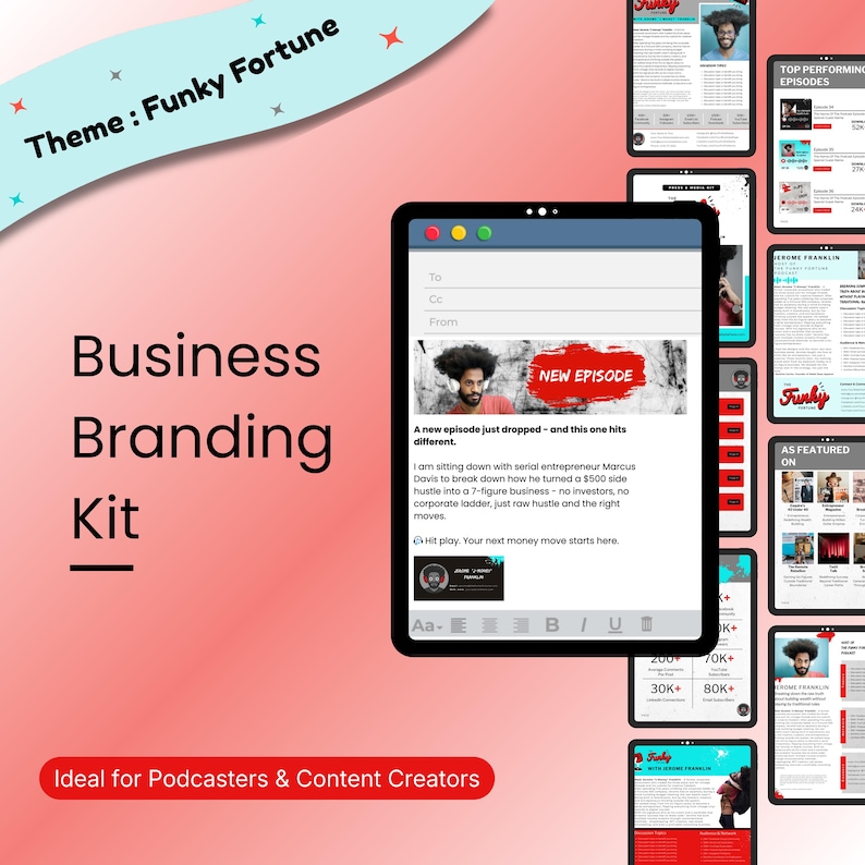 Edgy Grunge Business Branding Kit Canva – Media Press Kit, One Sheets, Email Signatures image 1