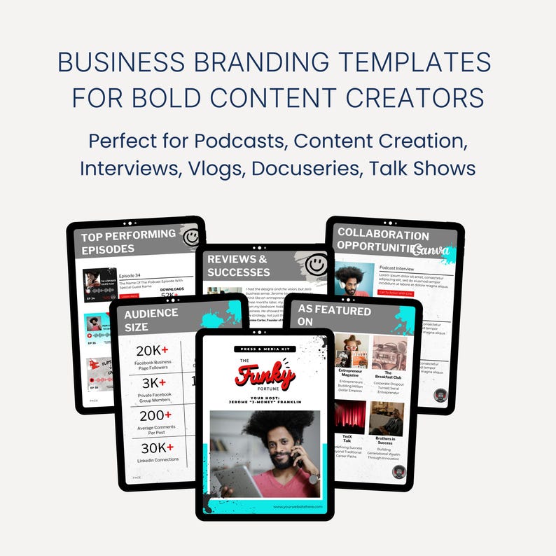 Edgy Grunge Business Branding Kit Canva – Media Press Kit, One Sheets, Email Signatures image 6