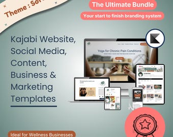 Kajabi Wellness Website Templates Bundle | Canva Branding Kit for Coaches (Digital Download)