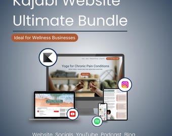 Kajabi Wellness Website Templates Bundle | Canva Branding Kit for Coaches (Digital Download)