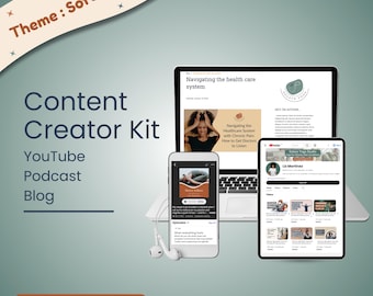 Wellness Content Creator Kit | YouTube, Podcast, Blog Templates (Digital Download)