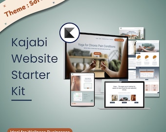 Kajabi Website Template for Wellness Coaches | Homepage About Pricing and Contact Pages (Digital Download)