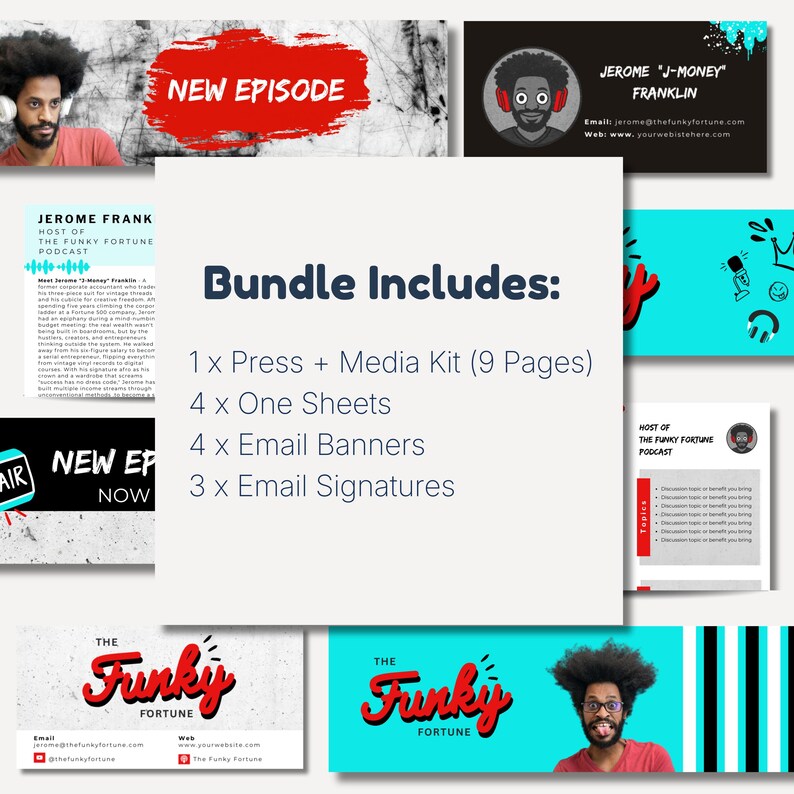 Edgy Grunge Business Branding Kit Canva – Media Press Kit, One Sheets, Email Signatures image 3