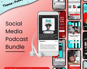 Edgy Grunge Podcast Canva Template Bundle – Bold Show Covers & IG Posts