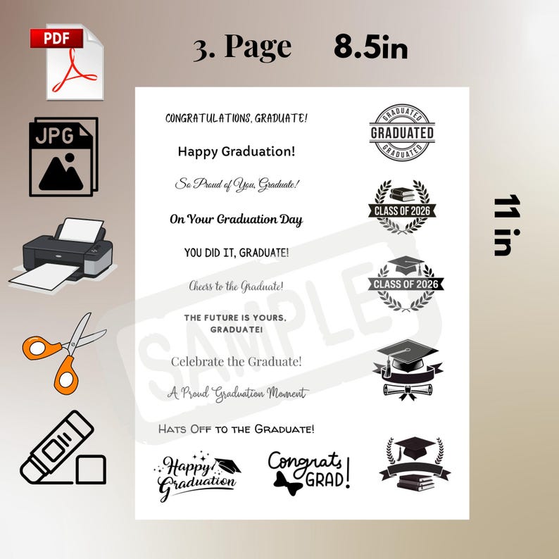 Graduation Card Sentiments Bundle, Quotes, Messages Blessings (digital ...