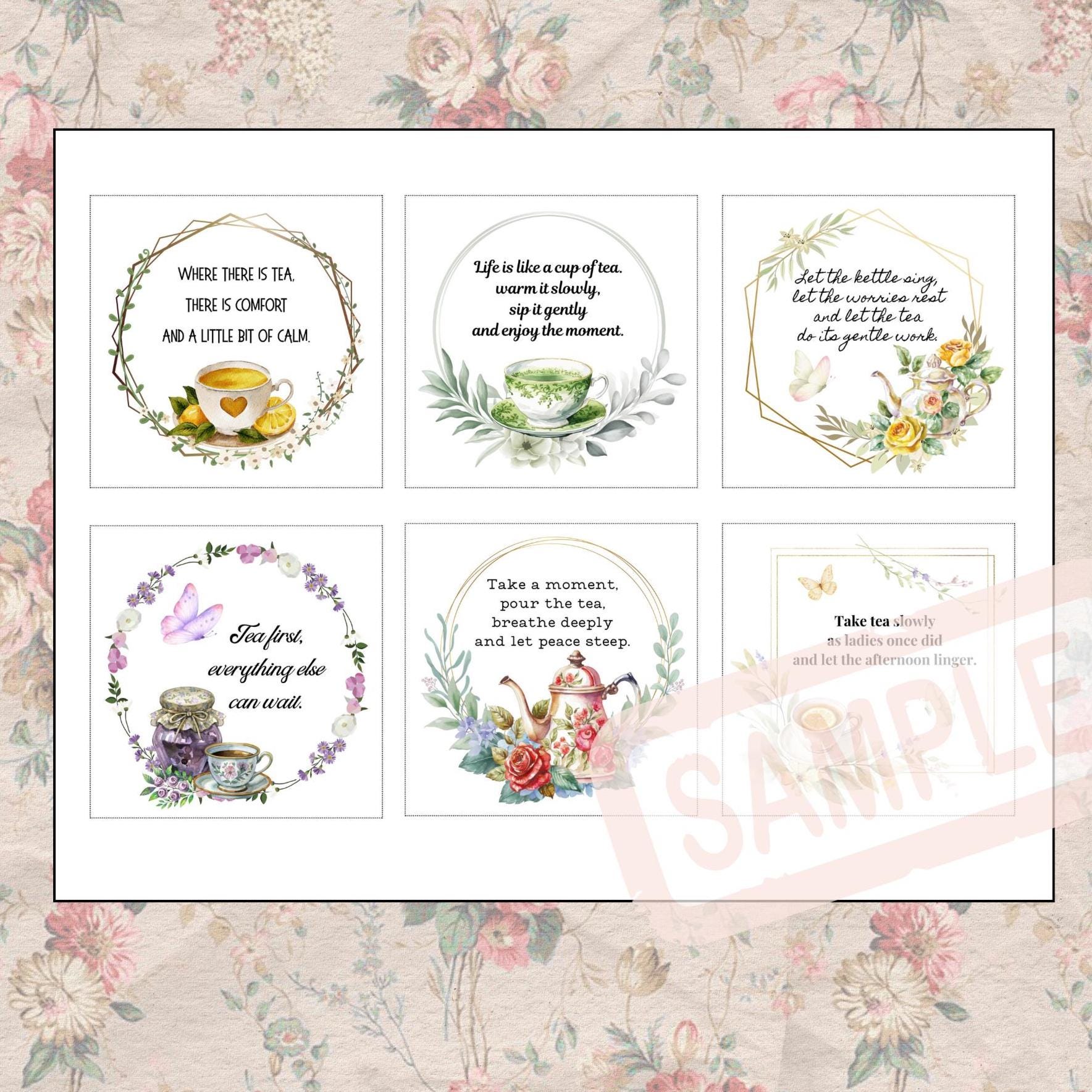 Tea Card Sentiments Printable Tea Sentiments, Poems Quotes Bundle (digital Download) - Etsy