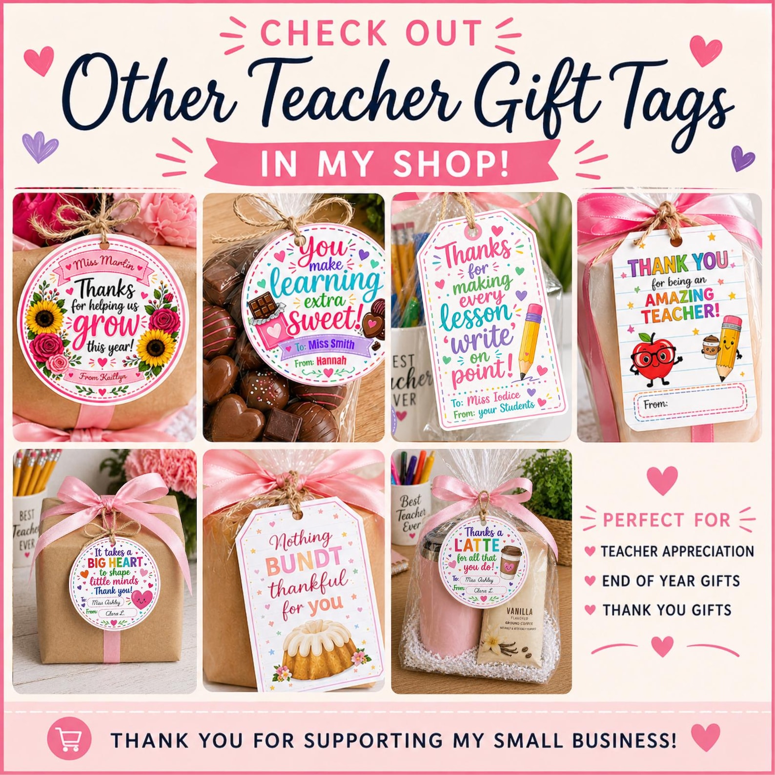 Editable Teacher Gift Tag, Thanks a Latte Tag, Canva Template, Teacher ...