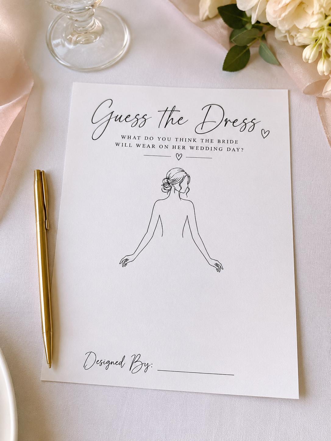 Bridal Shower Games Draw the Dress