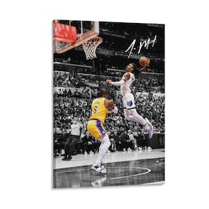 Ja Morant Signed Poster Dunk Classic Moment Black And White Wall Art Picture Painting Poster Canvas Print Artworks Bedroom Living Room Decor