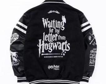 Black Seven x Harry Potter Varsity Jacket (also referred to as "Hogwarts Limited Edition" or "Blackseven Hogwart Black Unisex Varsity Jacket