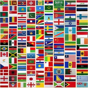 All Country Flags Patch Set | 7 x 4 cm Embroidered World Flags | Military Style Uniform Badges Bundle | Jackets, Bags & Uniforms