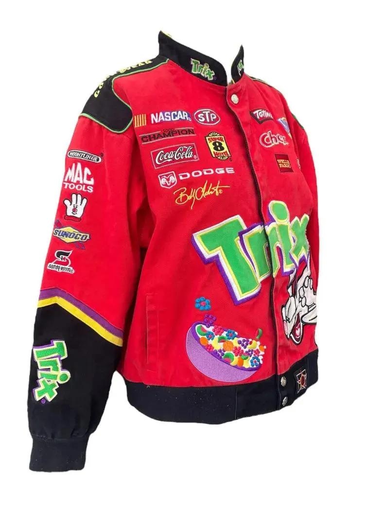 Vintage Cereal Racing Jacket – Retro Red Motorsport Bomber ...