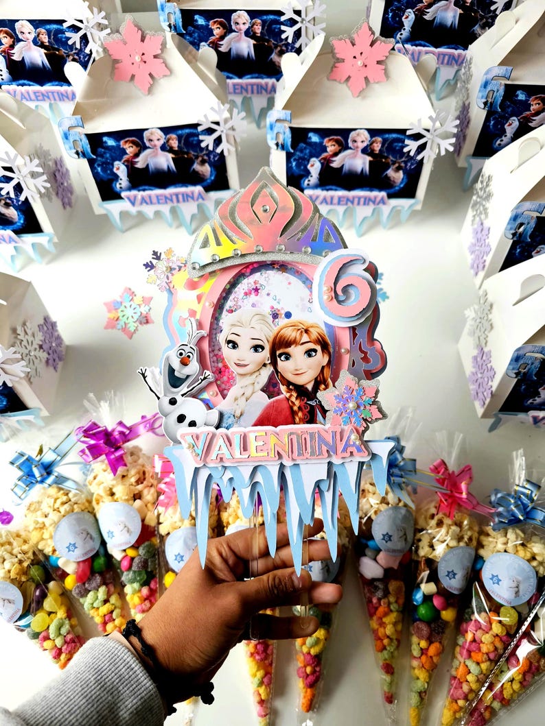 Frozen Shaker Cake Topper, Elsa Anna Birthday Decoration - Etsy