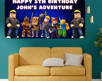 Fondo de cumpleaños con temática de Roblox, Fondo de cumpleaños de Roblox para niño, Decoración para fiestas de Roblox, Decoraciones de cumpleaños de Roblox, Artículos para fiestas de cumpleaños de niño