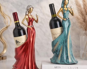 Abstract Female Resin Wine Holder – Modern Art Sculpture