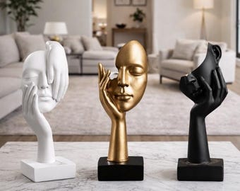 Nordic Abstract Face Statue – Modern Thinking Figure for Desk & Shelf Décor