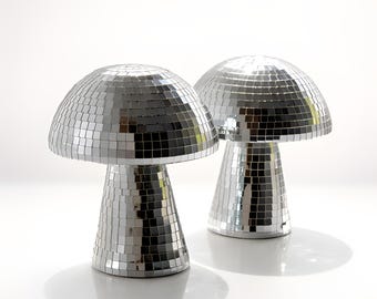 Disco Mushroom Ornament – Mirror Glass Mini Decor for Modern Rooms & Party Decor