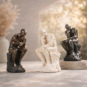 Minimalist Thinker Sculpture – Nordic Resin Figurine for Desk, Office & Shelf Décor
