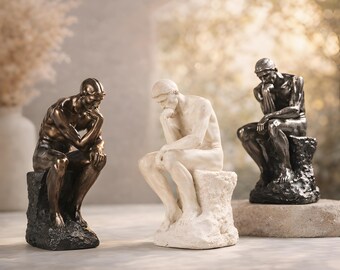 Minimalist Thinker Sculpture – Nordic Resin Figurine for Desk, Office & Shelf Décor